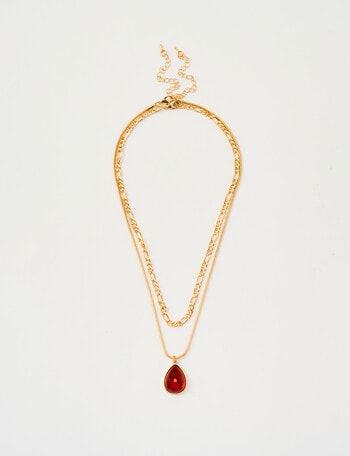 Whistle Multi Layered Necklace, Gold Tone & Resin product photo