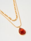 Whistle Multi Layered Necklace, Gold Tone & Resin product photo View 02 S