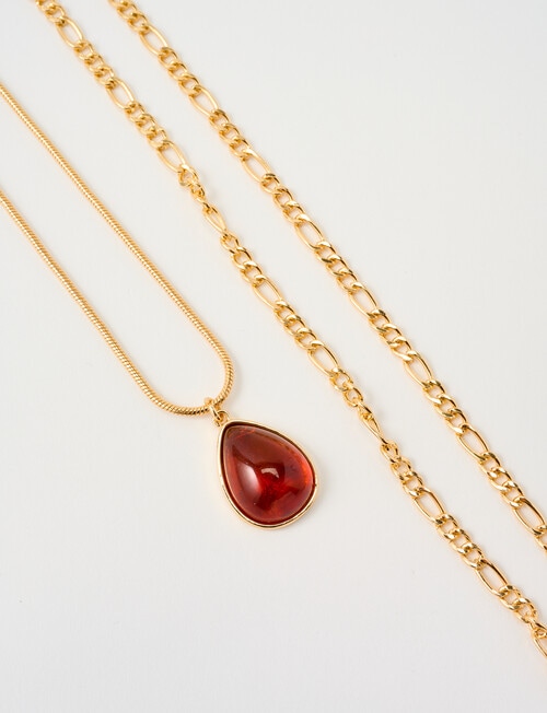 Whistle Multi Layered Necklace, Gold Tone & Resin product photo View 04 L