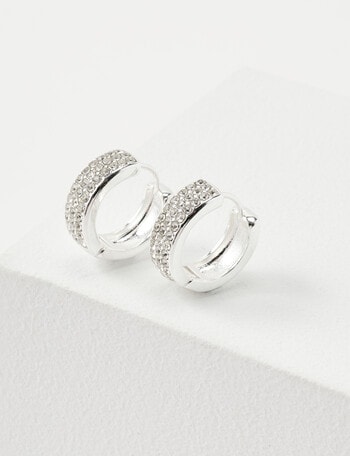 Whistle Crystal Hoop, Silver Tone product photo