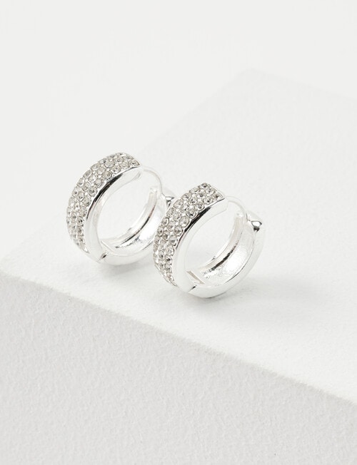 Whistle Crystal Hoop, Silver Tone product photo