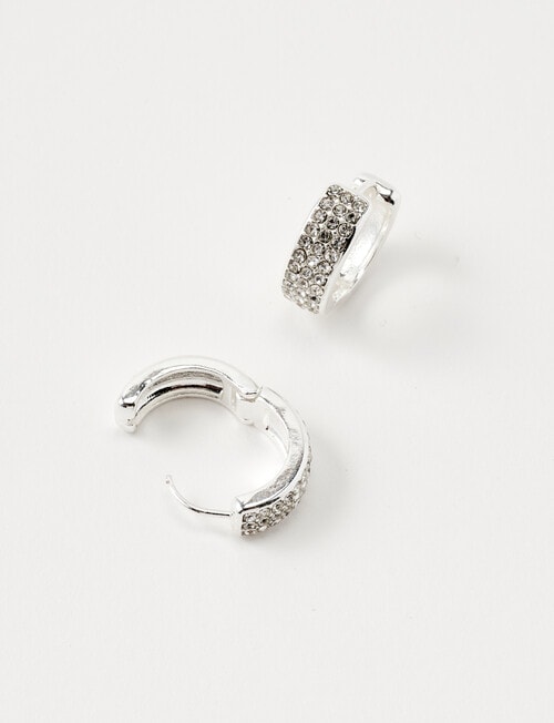 Whistle Crystal Hoop, Silver Tone product photo View 02 L