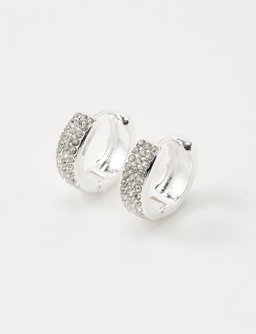 Whistle Crystal Hoop, Silver Tone product photo View 03 L