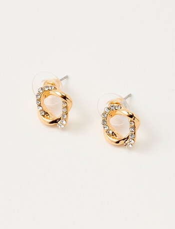 Whistle Twist Crystal Drop, Gold Tone product photo