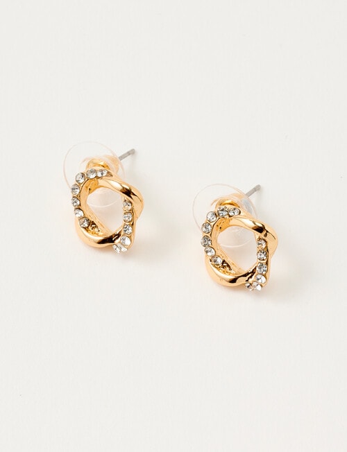 Whistle Twist Crystal Drop, Gold Tone product photo