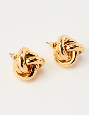 Whistle Triangle Knot Earrings, Gold Tone product photo