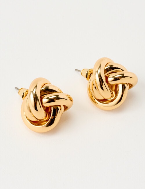Whistle Triangle Knot Earrings, Gold Tone product photo