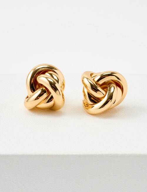 Whistle Triangle Knot Earrings, Gold Tone product photo View 03 L