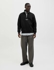 Jack & Jones Quarter Zip Sweatshirt, Black product photo View 06 S