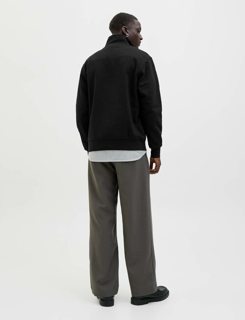 Jack & Jones Quarter Zip Sweatshirt, Black product photo View 07 L