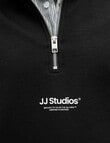 Jack & Jones Quarter Zip Sweatshirt, Black product photo View 03 S