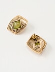 Whistle Vintage Earrings, Antique Gold & Green product photo View 03 S