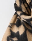 Boston + Bailey Floral Print Tassel Scarf, Black & Mocha product photo View 03 S