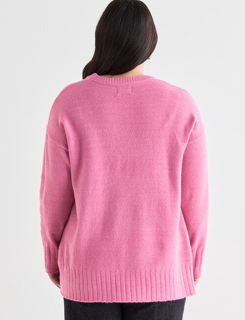 Studio Curve Seam Detail Jumper, Rose Pink product photo View 02 L