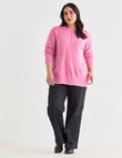 Studio Curve Seam Detail Jumper, Rose Pink product photo View 03 S
