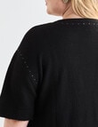 Studio Curve Studded Jumper, Black product photo View 06 S