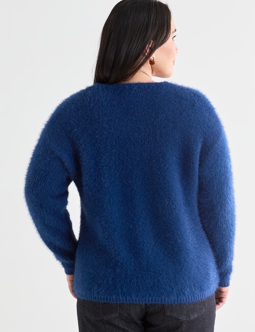Studio Curve Fluffy Cardigan, Azure product photo View 02 L