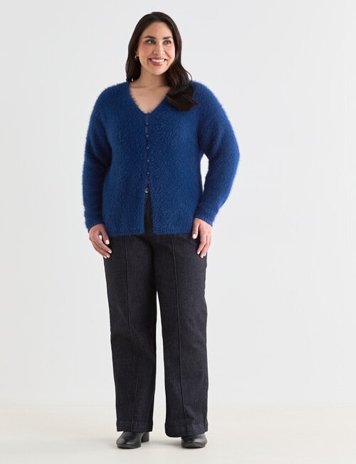 Studio Curve Fluffy Cardigan, Azure product photo View 03 L