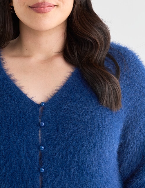 Studio Curve Fluffy Cardigan, Azure product photo View 04 L