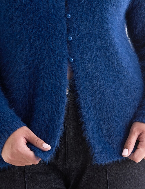 Studio Curve Fluffy Cardigan, Azure product photo View 05 L