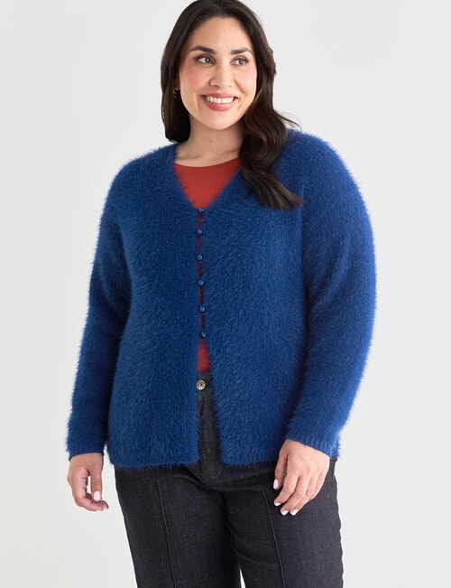 Studio Curve Fluffy Cardigan, Azure product photo View 07 L