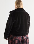 Studio Curve Faux Fur Jacket, Black product photo View 02 S
