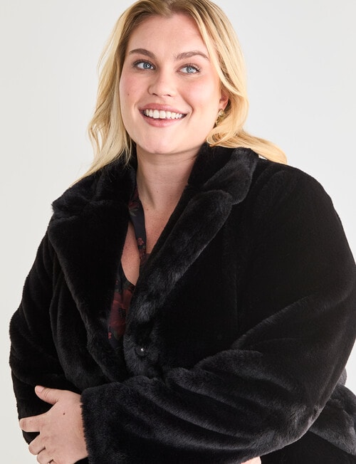 Studio Curve Faux Fur Jacket, Black product photo View 05 L