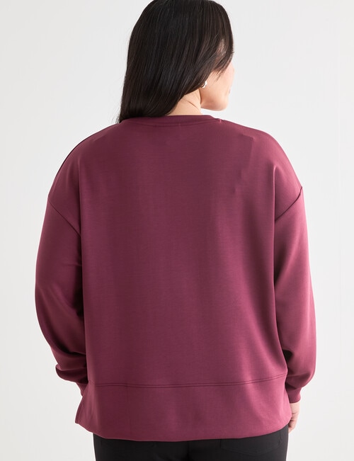 Studio Curve Studded Sweatshirt, Damson product photo View 02 L