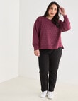 Studio Curve Studded Sweatshirt, Damson product photo View 03 S