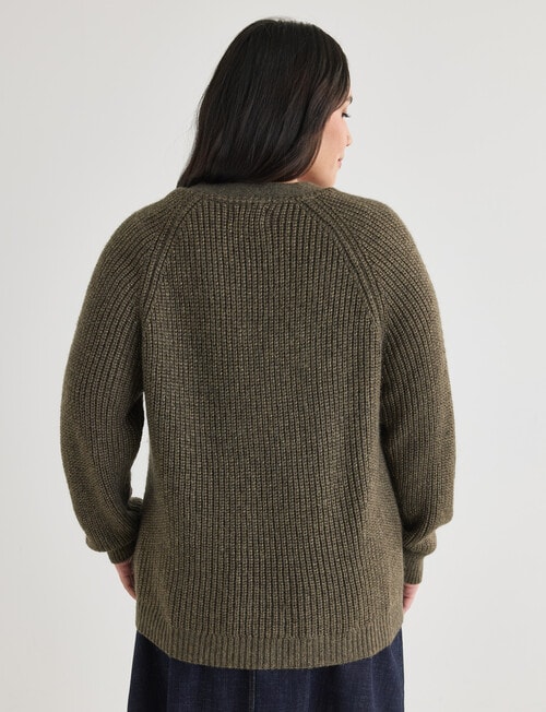 Studio Curve Metallic Cardi, Olive product photo View 02 L