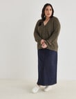 Studio Curve Metallic Cardi, Olive product photo View 03 S