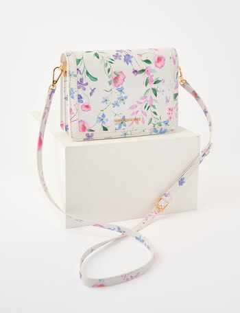 Boston + Bailey Floral Printed Crossbody Bag, White Floral product photo