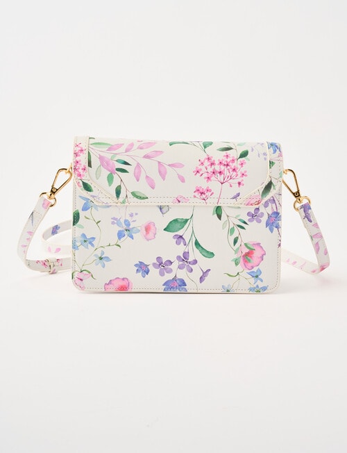 Boston + Bailey Floral Printed Crossbody Bag, White Floral product photo View 02 L