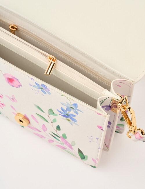 Boston + Bailey Floral Printed Crossbody Bag, White Floral product photo View 06 L
