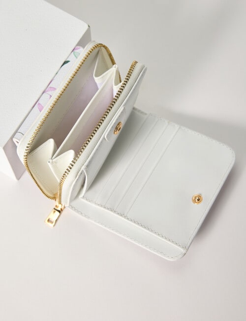 Boston + Bailey Small Wallet with Coin Pocket, White Floral product photo View 04 L