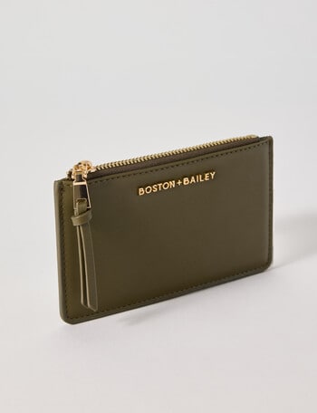 Boston + Bailey Card Holder with Zip Pocket, Olive product photo