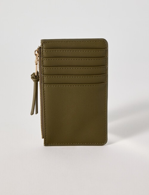 Boston + Bailey Card Holder with Zip Pocket, Olive product photo View 03 L