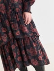 Studio Curve V-Tie Neck Dress, Rose Print product photo View 05 S
