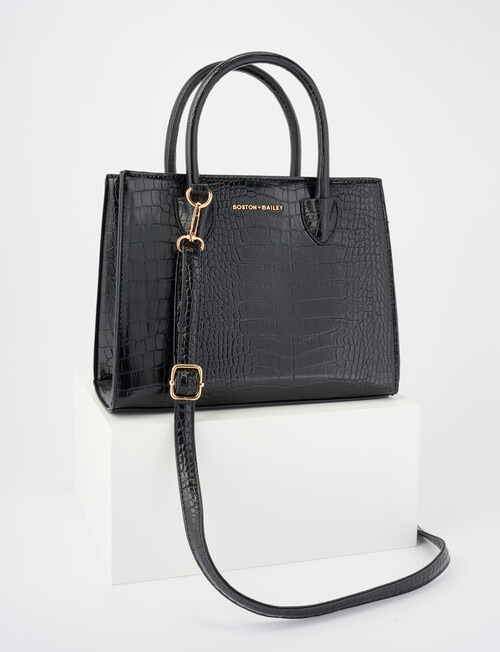 Boston + Bailey Classic Shopper Bag, Black Croc product photo