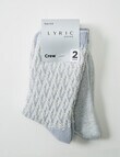 Lyric Ultra Soft Crew Sock, 2-Pack, Artic Ice product photo View 02 S