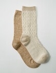 Lyric Ultra Soft Crew Sock, 2-Pack, Stone product photo