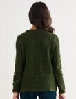 Ella J Basketweave Textured Knit Jumper, Pine product photo View 02 S