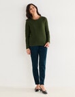 Ella J Basketweave Textured Knit Jumper, Pine product photo View 03 S