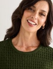 Ella J Basketweave Textured Knit Jumper, Pine product photo View 04 S