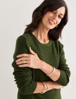 Ella J Basketweave Textured Knit Jumper, Pine product photo View 05 S