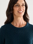 Ella J Basketweave Textured Knit Jumper, Petrel product photo View 04 S