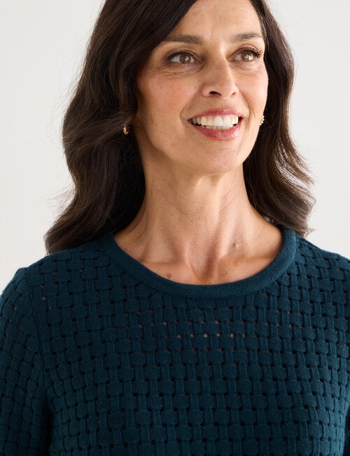 Ella J Basketweave Textured Knit Jumper, Petrel product photo View 04 L