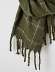 Boston + Bailey Check Tassel Scarf, Olive Marle & Ivory product photo View 03 S