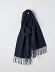Boston + Bailey Brushed Pinstripe Tassel Scarf, Navy & Ivory product photo