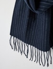 Boston + Bailey Brushed Pinstripe Tassel Scarf, Navy & Ivory product photo View 03 S